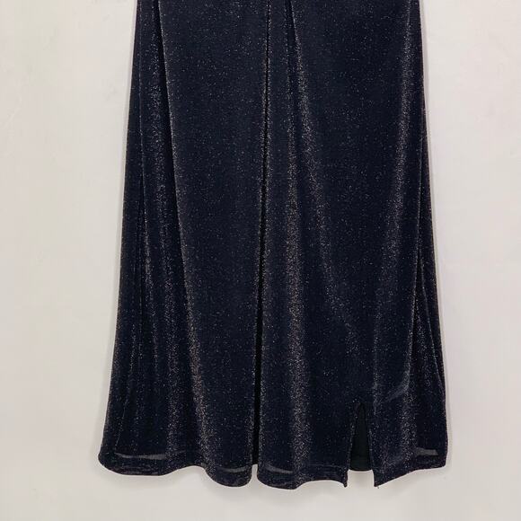 Wild Fable Womens Black Halter Dress Size Medium Shimmer Mini - Picture 3 of 11